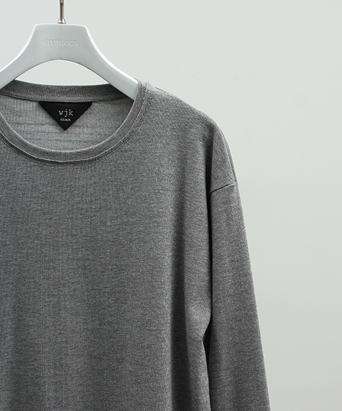 wjk black（ﾀﾞﾌﾞﾙｼﾞｪｲｹｲﾌﾞﾗｯｸ）の「【wjk black】≪STUDIOUS限定≫ストレッチフライスレイヤードロンT（Tシャツ/カットソー・メンズ・ブラック/グレー/ホワイト・1/3/2）」の22枚目の写真