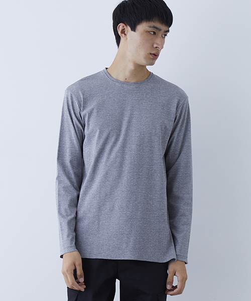 wjk black（ﾀﾞﾌﾞﾙｼﾞｪｲｹｲﾌﾞﾗｯｸ）の「【wjk black】≪STUDIOUS限定≫ストレッチフライスレイヤードロンT（Tシャツ/カットソー・メンズ・ブラック/グレー/ホワイト・1/3/2）」の5枚目の写真
