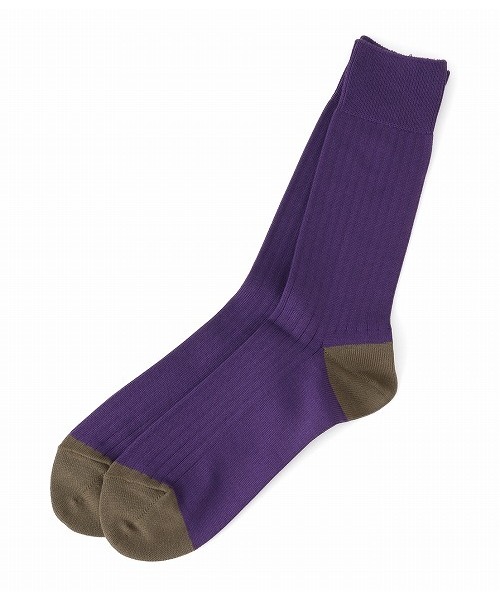 ADAM ET ROPE'（アダムエロペ）の「カラースキームソックス（ソックス/靴下・メンズ・ホワイト/ブラウン系その他/ネイビー/パープル/イエロー・FREE）」の4枚目の写真