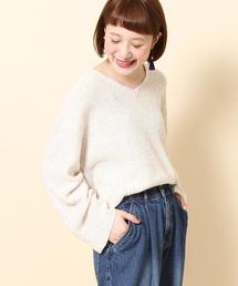 coen | 【手洗いできる】マルチネップ袖口リボンドロストニット(ニット/セーター)
