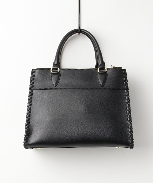 PASSE-DIX（パスディス）の「PASSE-DIX / パスディス　ダブルファスナーかがり2WAYミニトート（ショルダーバッグ・レディース・ブラック/グレイッシュベージュ・FREE）」の8枚目の写真