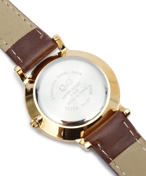 Q&Q（キューアンドキュー）の「Q&Q 合成皮革ベルト腕時計（アナログ腕時計・レディース・ブラック/ブラウン・00）」の4枚目の写真