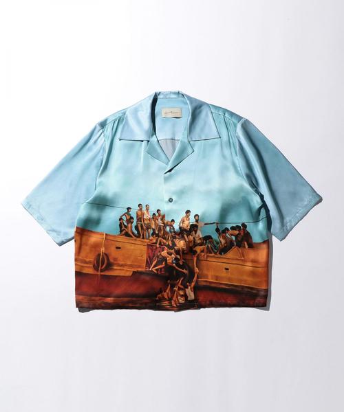 MONKEY TIME,<Necessity Sense> VACAY CROPPED SLK SHIRT/シャツ MONKEY TIME,<Necessity Sense> VACAY CROPPED SLK SHIRT/シャツ
