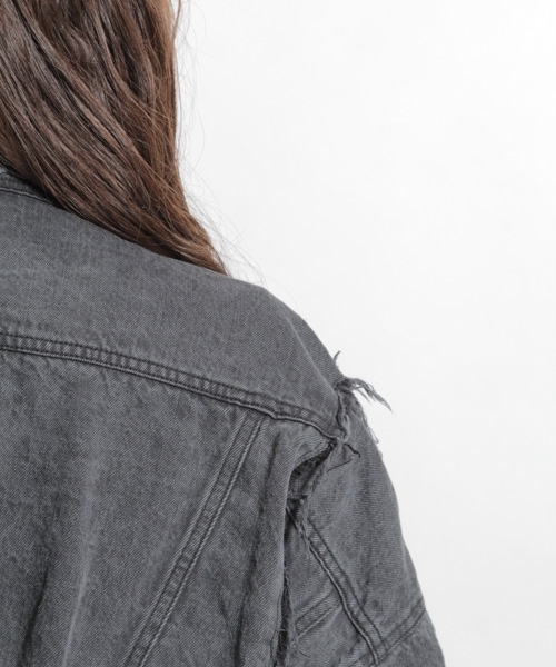 niko and...(ニコアンド)の「デニムリメイクリボンジャケット(デニムジャケット・レディース・ブラック/ブルー・FREE)」の12枚目の写真