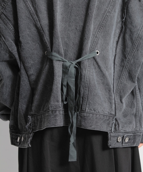 niko and...(ニコアンド)の「デニムリメイクリボンジャケット(デニムジャケット・レディース・ブラック/ブルー・FREE)」の13枚目の写真