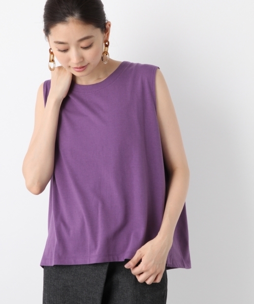 LEPSIM（レプシィム）の「キノウツキバックフレアノースリーブ　802575（タンクトップ・レディース・ブラック/パープル/オフホワイト・FREE）」の3枚目の写真