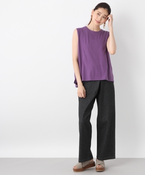 LEPSIM（レプシィム）の「キノウツキバックフレアノースリーブ　802575（タンクトップ・レディース・ブラック/パープル/オフホワイト・FREE）」の15枚目の写真