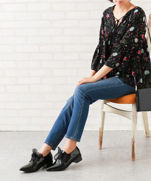 menue(メヌエ)の「レースアップ オックスフォード ポインテッドトゥ シューズ(ドレスシューズ・レディース・ホワイト/ブラック/ブラック系その他/ダークブラウン・M/L/LL/3L/SS/S)」の10枚目の写真