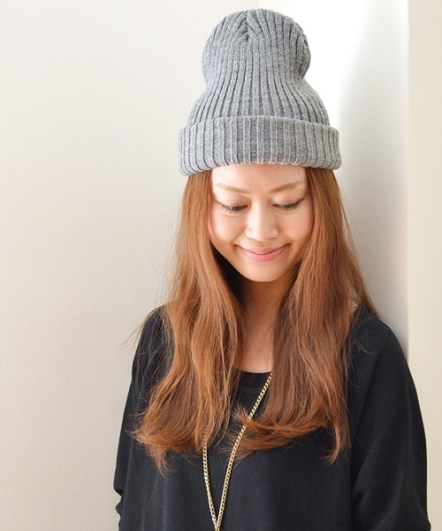 Khaju（カージュ）の「Khaju:ニットキャップ（ニットキャップ/ビーニー・レディース・ベージュ/カーキ/レッド系その他/グレー/ブラック/ブルー/ネイビー/ピンク系その他・ONE SIZE）」の3枚目の写真