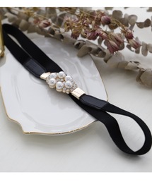 【Cupid Heart】結婚式ベルト♪パール＆ビジュー細ベルト