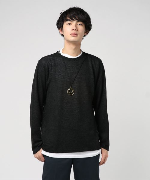 VENCEEXCHANGE（ヴァンスエクスチェンジ）の「ニットソーモックネックアンサンブル（Tシャツ/カットソー・メンズ・ホワイト/ブラック/ピンク・M/L）」の10枚目の写真