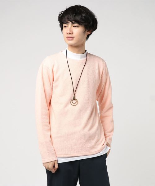 VENCEEXCHANGE（ヴァンスエクスチェンジ）の「ニットソーモックネックアンサンブル（Tシャツ/カットソー・メンズ・ホワイト/ブラック/ピンク・M/L）」の11枚目の写真