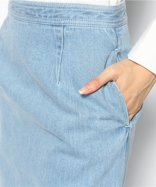 ELFORBR（エルフォーブル）の「デニムタイトスカート（デニムスカート・レディース・インディゴブルー/サックスブルー・36/38）」の8枚目の写真