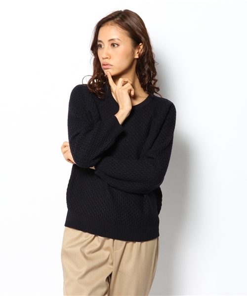 BEAUTY&YOUTH UNITED ARROWS（ビューティーアンドユースユナイテッドアローズ）の「BYTF ハニカム ニットプルオーバー ◆（ニット/セーター・レディース・オフホワイト/グレー/ネイビー/ホワイト・フリー）」の4枚目の写真