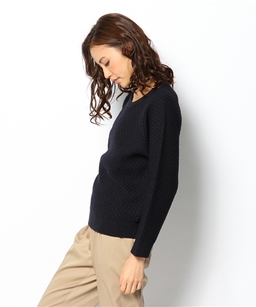 BEAUTY&YOUTH UNITED ARROWS（ビューティーアンドユースユナイテッドアローズ）の「BYTF ハニカム ニットプルオーバー ◆（ニット/セーター・レディース・オフホワイト/グレー/ネイビー/ホワイト・フリー）」の6枚目の写真