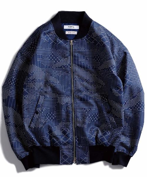 FDMTL(ファンダメンタル)の「FDMTL/ファンダメンタル SASHIKO CAMO BOMBER JACKET / サシコカモボンバーMA-1ジャケット / FA19/JK36(ブルゾン)」|ネイビー