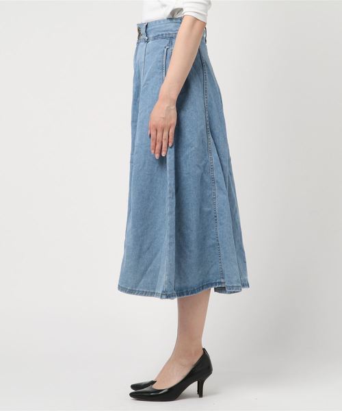 LUGG NAGG(ラグナグ)の「【Jewelobe/ ジュエローブ】デニムゴアードスカート(スカート・レディース・サックスブルー/ブルー・S/M)」の3枚目の写真