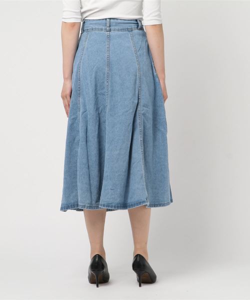 LUGG NAGG(ラグナグ)の「【Jewelobe/ ジュエローブ】デニムゴアードスカート(スカート・レディース・サックスブルー/ブルー・S/M)」の4枚目の写真