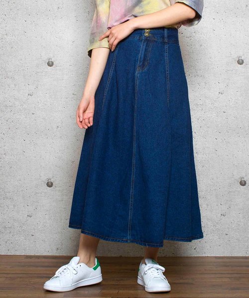 LUGG NAGG(ラグナグ)の「【Jewelobe/ ジュエローブ】デニムゴアードスカート(スカート・レディース・サックスブルー/ブルー・S/M)」の2枚目の写真
