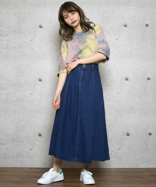 LUGG NAGG(ラグナグ)の「【Jewelobe/ ジュエローブ】デニムゴアードスカート(スカート・レディース・サックスブルー/ブルー・S/M)」の6枚目の写真