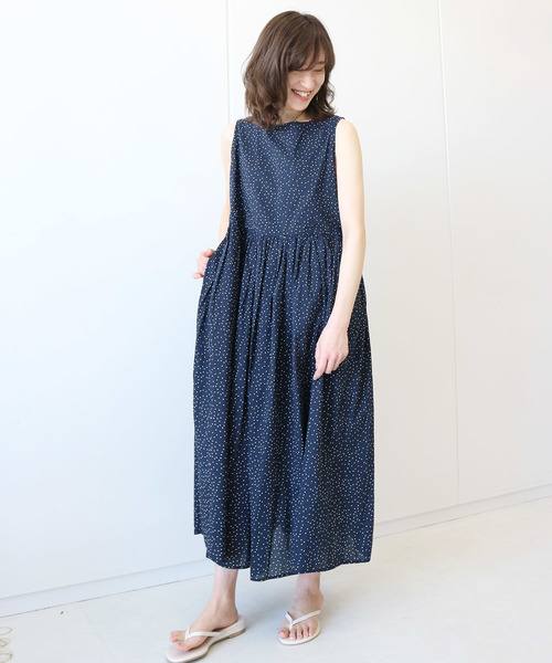 AMERICAN HOLIC（アメリカンホリック）の「ギャザーマキシワンピース（ワンピース・レディース・チャコールグレー/マスタード/その他5/ストライプ/ドット・FREE）」の11枚目の写真