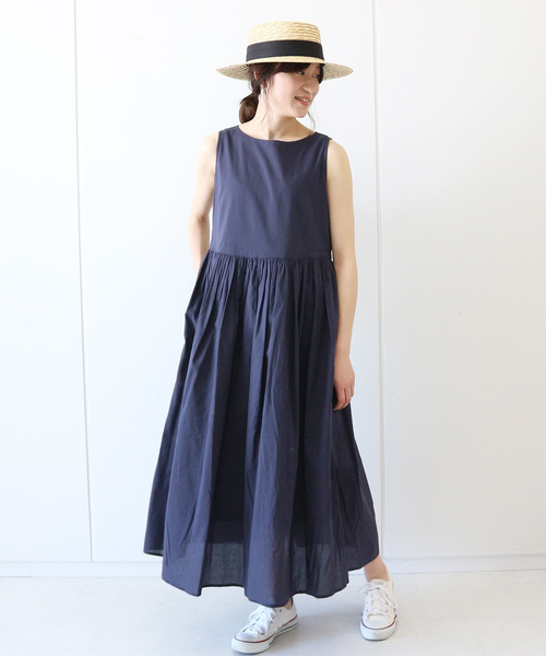 AMERICAN HOLIC（アメリカンホリック）の「ギャザーマキシワンピース（ワンピース・レディース・チャコールグレー/マスタード/その他5/ストライプ/ドット・FREE）」の10枚目の写真