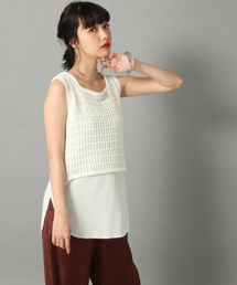 LOWRYS FARM | スカシガラノースリーブ　838067(ニット/セーター)