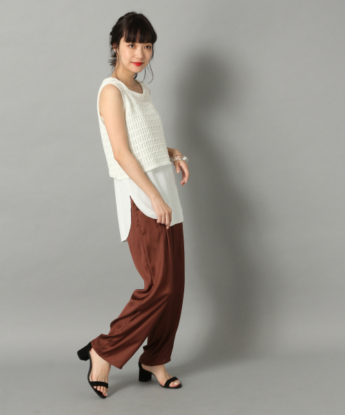 LOWRYS FARM(ローリーズファーム)の「スカシガラノースリーブ 838067(ニット/セーター・レディース・オフホワイト/ブラウン/ブラック・FREE)」の6枚目の写真