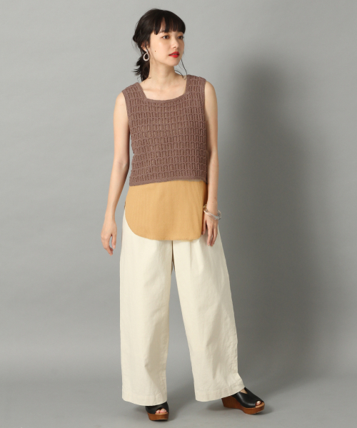 LOWRYS FARM(ローリーズファーム)の「スカシガラノースリーブ 838067(ニット/セーター・レディース・オフホワイト/ブラウン/ブラック・FREE)」の7枚目の写真