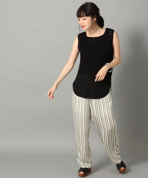 LOWRYS FARM(ローリーズファーム)の「スカシガラノースリーブ 838067(ニット/セーター・レディース・オフホワイト/ブラウン/ブラック・FREE)」の8枚目の写真