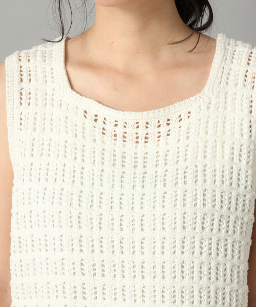 LOWRYS FARM(ローリーズファーム)の「スカシガラノースリーブ 838067(ニット/セーター・レディース・オフホワイト/ブラウン/ブラック・FREE)」の13枚目の写真