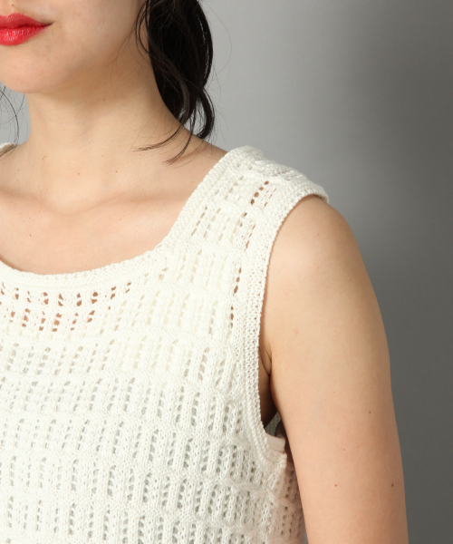 LOWRYS FARM(ローリーズファーム)の「スカシガラノースリーブ 838067(ニット/セーター・レディース・オフホワイト/ブラウン/ブラック・FREE)」の15枚目の写真