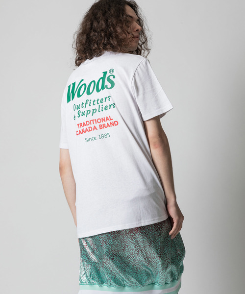 THE MORNING AFTER(ザ モーニング アフター)の「[ WOODS / ウッズ } ロゴ刺繍T(Tシャツ/カットソー・メンズ・ホワイト/ブラック/ネイビー・MEDIUM/LARGE/X-LARGE)」の7枚目の写真