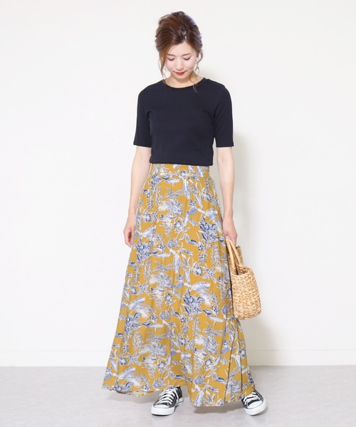 reca（レカ）の「総柄リゾートスカート（スカート・レディース・ネイビー/マスタード・FREE）」の8枚目の写真