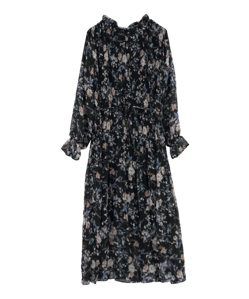axes femme（アクシーズファム）の「花柄細プリーツワンピース  