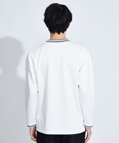 ABAHOUSE(アバハウス)の「【WEARISTA とっしーコラボ】ステッチ Vネック ロング Tシャツ(Tシャツ/カットソー・メンズ・ホワイト/ブラック・46/48/50)」の15枚目の写真