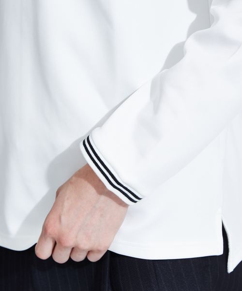 ABAHOUSE(アバハウス)の「【WEARISTA とっしーコラボ】ステッチ Vネック ロング Tシャツ(Tシャツ/カットソー・メンズ・ホワイト/ブラック・46/48/50)」の19枚目の写真