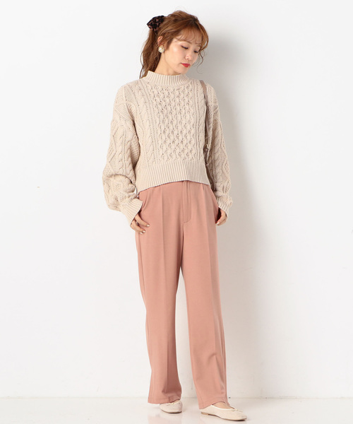 archives（アルシーヴ）の「バックレースアップケーブルニット（ニット/セーター・レディース・ブラック/ブラウン/アイボリー/ラベンダー・MEDIUM）」の7枚目の写真