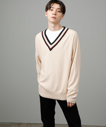 JUNRED | チルデンVネックビッグニット(ニット/セーター)