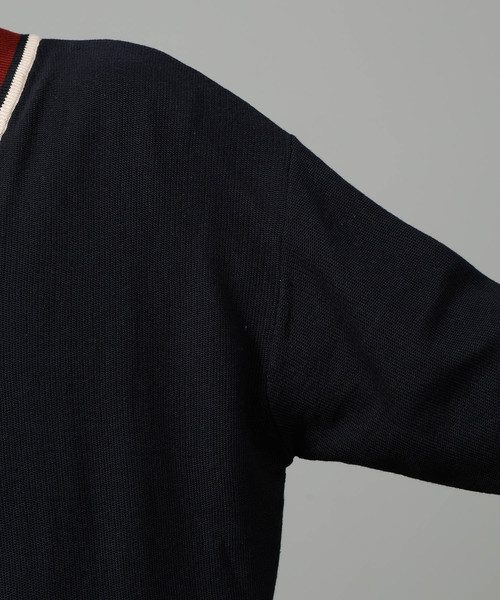 JUNRED（ジュンレッド）の「チルデンVネックビッグニット（ニット/セーター・メンズ・ベージュ/ネイビー・M/L）」の12枚目の写真