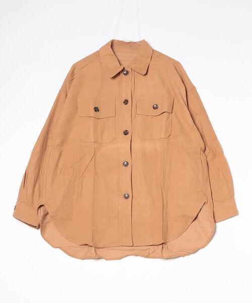 Culture Medium（カルチャーミディアム）の「21WコーディロイCPOシャツ（シャツ/ブラウス・レディース・ライトベージュ/ベージュ/ブラウン/グレー・FREE）」の3枚目の写真