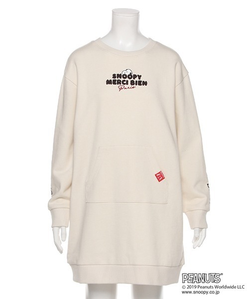 Peanuts Ponette セール 裏毛 ワンピース Junior ポンポネットジュニア のファッション ワンピース Ponette 耳つきパーカーワンピース ワンピース Pom