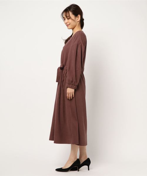 rps（アールピーエス）の「スウェードボリューム袖前開きワンピース（ワンピース・レディース・モカ/カーキ/パープル・M）」の12枚目の写真