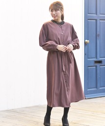 rps | スウェードボリューム袖前開きワンピース(ワンピース)