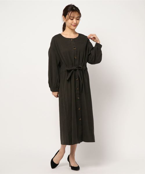 rps（アールピーエス）の「スウェードボリューム袖前開きワンピース（ワンピース・レディース・モカ/カーキ/パープル・M）」の9枚目の写真