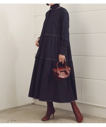 ルシェルブルー ロング丈 ワンピース ル シェル ブルー - LE CIEL BLEU | Sheer Layerd Jersey