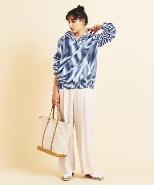 BEAUTY&YOUTH UNITED ARROWS（ビューティーアンドユースユナイテッドアローズ）の「BY∴ ジョーゼットタックワイドパンツ -ウォッシャブル-о（その他パンツ・レディース・ナチュラル/ベージュ/イエロー・MEDIUM/SMALL/LARGE）」の12枚目の写真