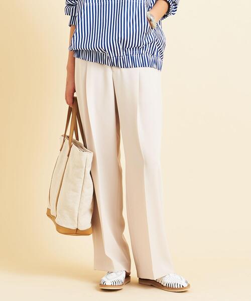 BEAUTY&YOUTH UNITED ARROWS（ビューティーアンドユースユナイテッドアローズ）の「BY∴ ジョーゼットタックワイドパンツ -ウォッシャブル-о（その他パンツ・レディース・ナチュラル/ベージュ/イエロー・MEDIUM/SMALL/LARGE）」の11枚目の写真