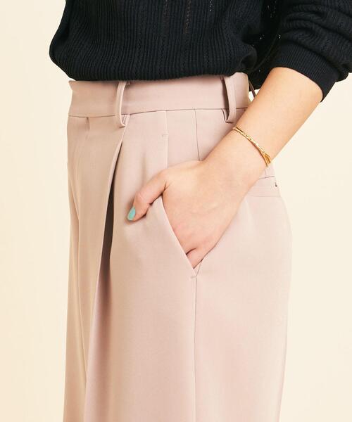 BEAUTY&YOUTH UNITED ARROWS（ビューティーアンドユースユナイテッドアローズ）の「BY∴ ジョーゼットタックワイドパンツ -ウォッシャブル-о（その他パンツ・レディース・ナチュラル/ベージュ/イエロー・MEDIUM/SMALL/LARGE）」の5枚目の写真