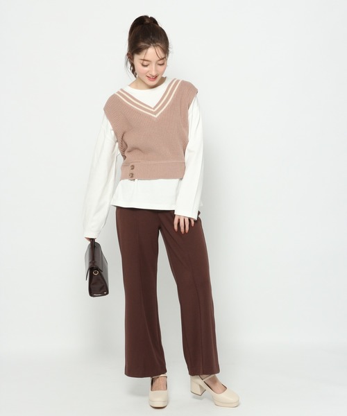 Heather(ヘザー)の「ラインニットベスト 873469(ベスト・レディース・ピンク系その他/ベージュ系その他/グリーン系その他/ホワイト系その他・FREE)」の12枚目の写真